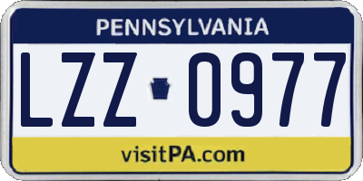 PA license plate LZZ0977