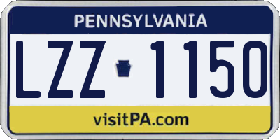 PA license plate LZZ1150