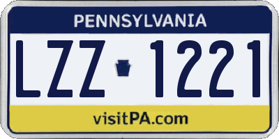 PA license plate LZZ1221