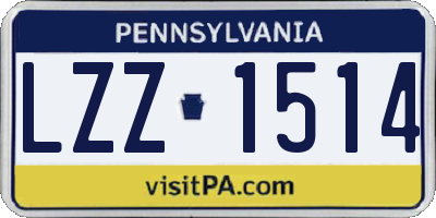 PA license plate LZZ1514