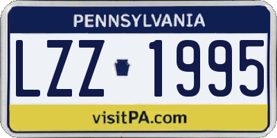 PA license plate LZZ1995