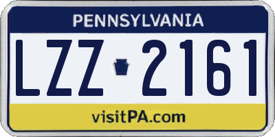 PA license plate LZZ2161