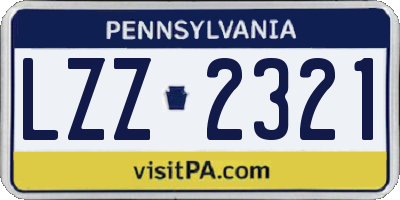 PA license plate LZZ2321