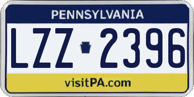 PA license plate LZZ2396