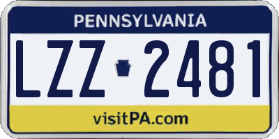 PA license plate LZZ2481