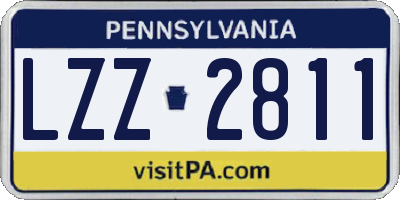 PA license plate LZZ2811
