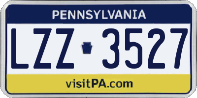 PA license plate LZZ3527