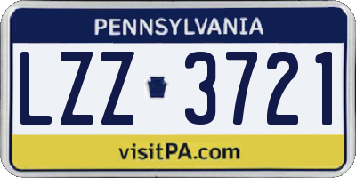 PA license plate LZZ3721