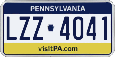 PA license plate LZZ4041