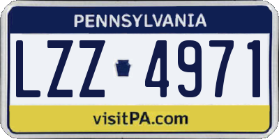 PA license plate LZZ4971