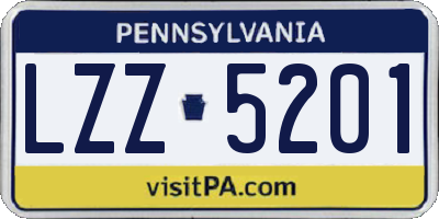 PA license plate LZZ5201