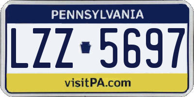 PA license plate LZZ5697