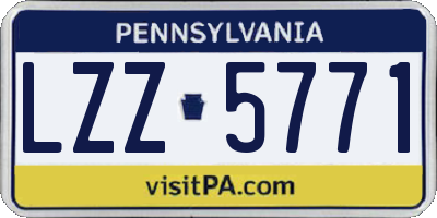 PA license plate LZZ5771