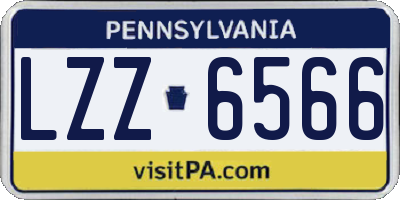 PA license plate LZZ6566