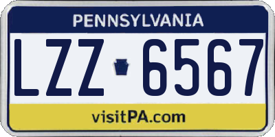 PA license plate LZZ6567