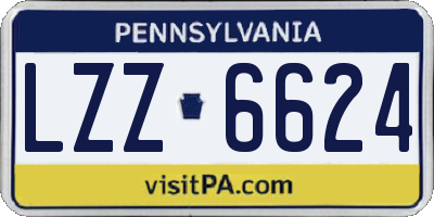 PA license plate LZZ6624