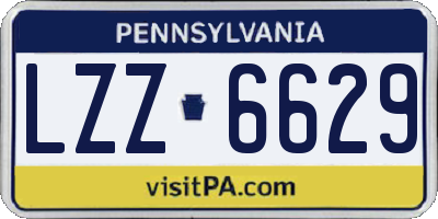 PA license plate LZZ6629