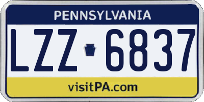 PA license plate LZZ6837