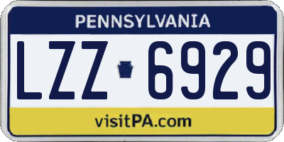 PA license plate LZZ6929
