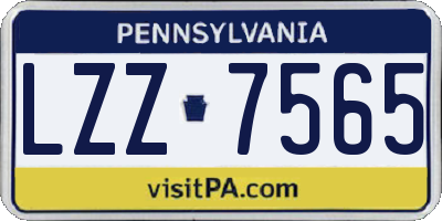 PA license plate LZZ7565