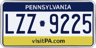 PA license plate LZZ9225