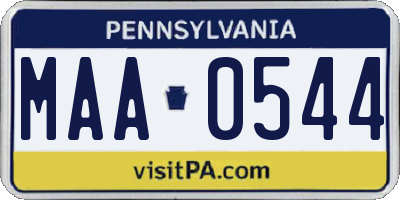 PA license plate MAA0544