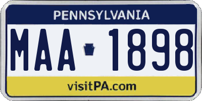 PA license plate MAA1898