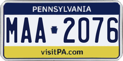 PA license plate MAA2076