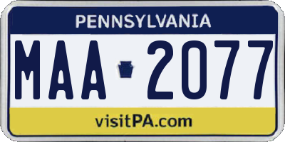 PA license plate MAA2077