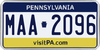 PA license plate MAA2096