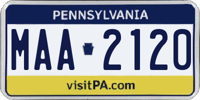 PA license plate MAA2120