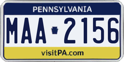 PA license plate MAA2156