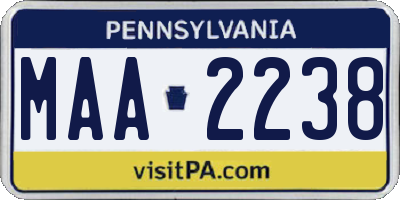 PA license plate MAA2238