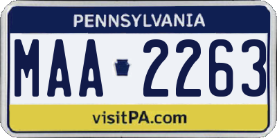 PA license plate MAA2263