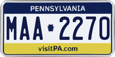 PA license plate MAA2270