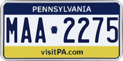 PA license plate MAA2275