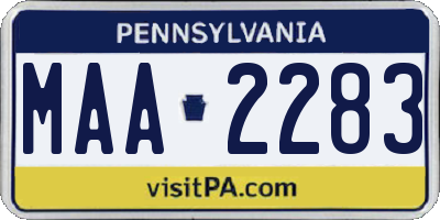 PA license plate MAA2283