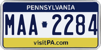 PA license plate MAA2284