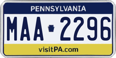 PA license plate MAA2296