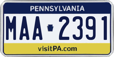 PA license plate MAA2391