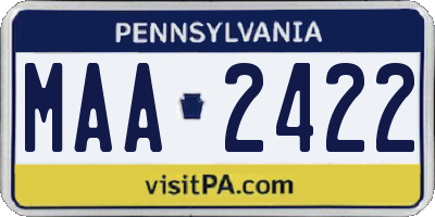 PA license plate MAA2422
