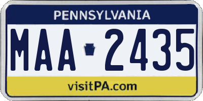 PA license plate MAA2435