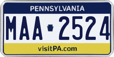 PA license plate MAA2524