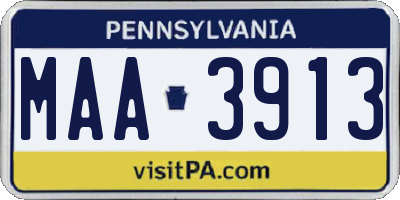 PA license plate MAA3913