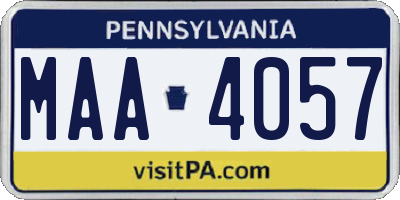 PA license plate MAA4057