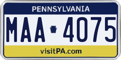 PA license plate MAA4075