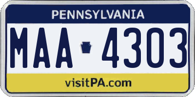 PA license plate MAA4303