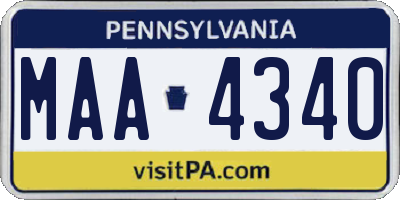 PA license plate MAA4340