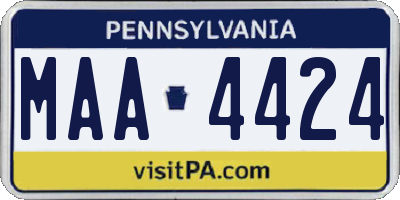 PA license plate MAA4424