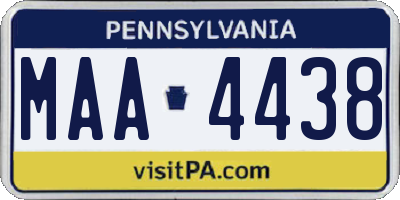 PA license plate MAA4438